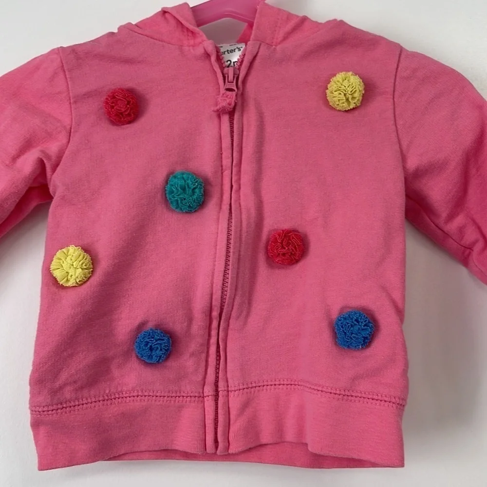 Carter’s pink sweatshirt with Pom Poms